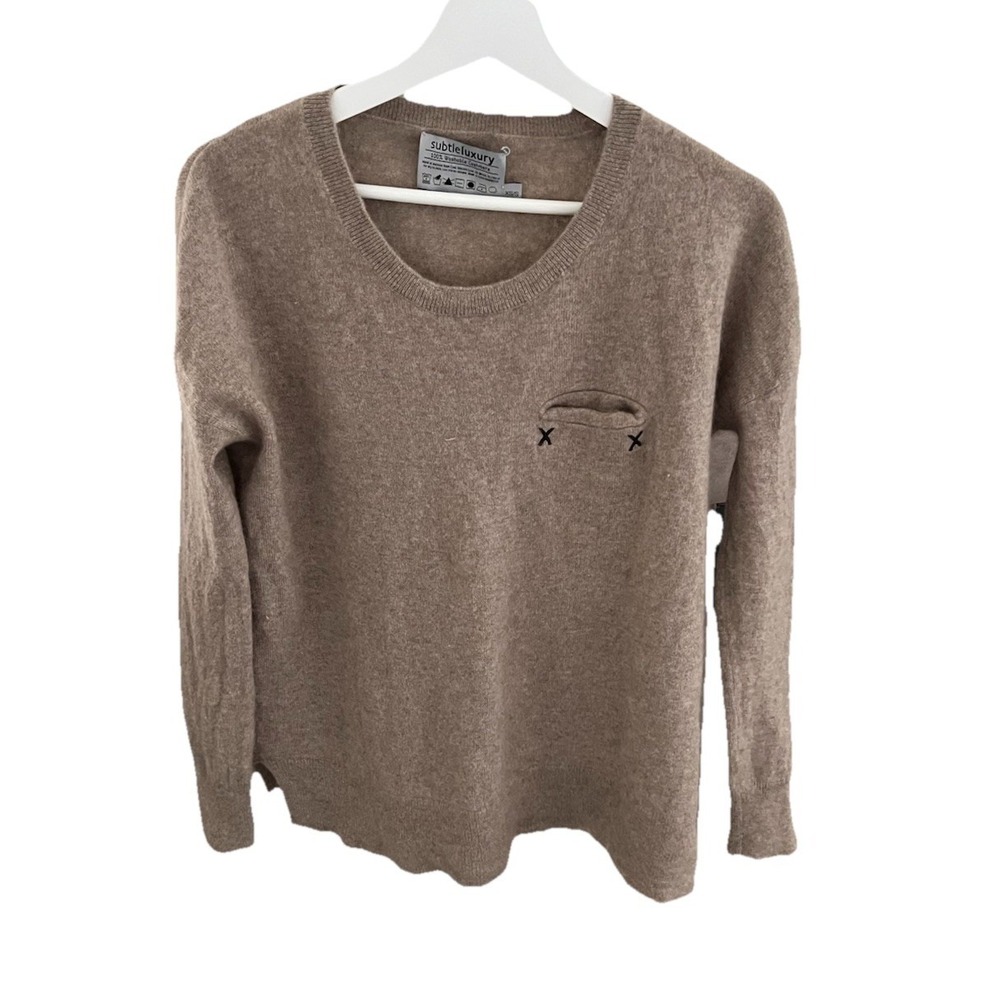 Subtle Luxury 100% Cashmere Washable Sweater Brown Size XS/S